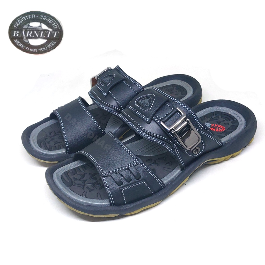 Sandal Barnet Hiking Max Slop Bapak Bapak Kondangan Pria Hitam Size 39 - 42