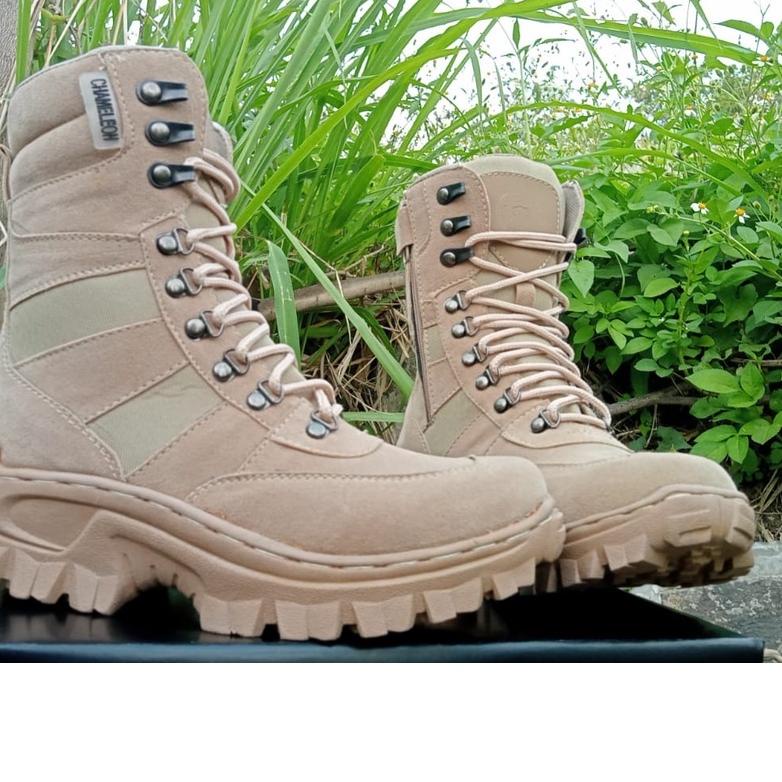 ✼ sepatu  pdl chameleon 511 cream gurun pol,pp taktikal kerjalapangan 8inci anti selip ➷