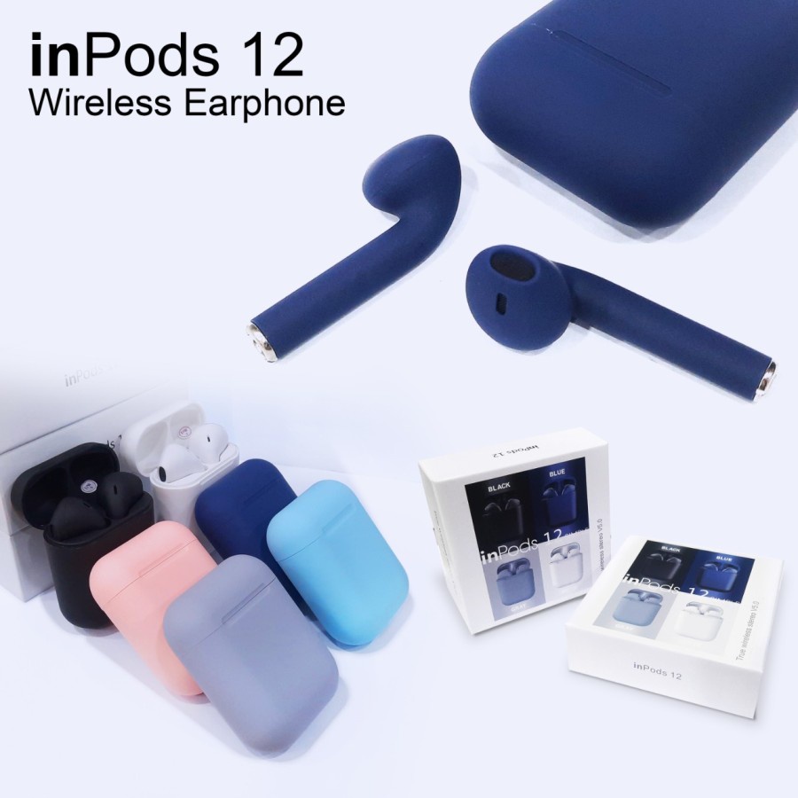 HEADSET BLUETOOTH INPODS i12 MACARON WIRELESS STEREO / 2 KUPING KIRI KANAN V5.0 MANTUL HARGA PABRIK