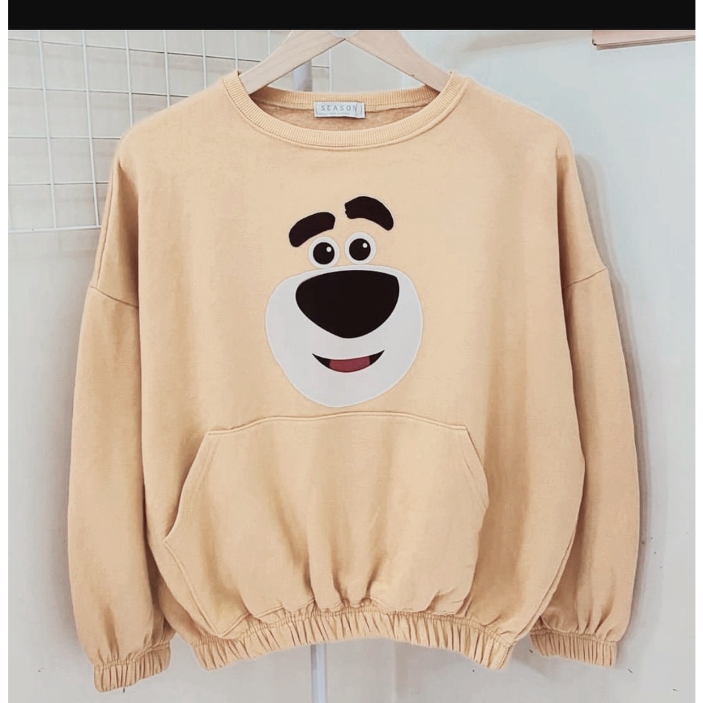 LOTSO POCKET KERUT SWEATER OVERSIZE - CREWNECK SWEATER WANITA KOREAN STYLE