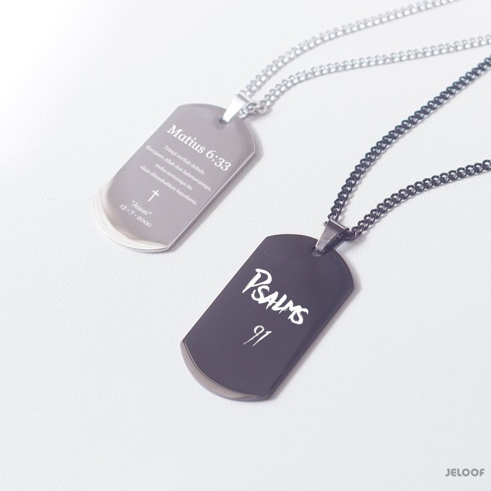 Jeloof Kalung Army of God | Stainless Steel | Kalung Tag Pria Kalung Tag Wanita