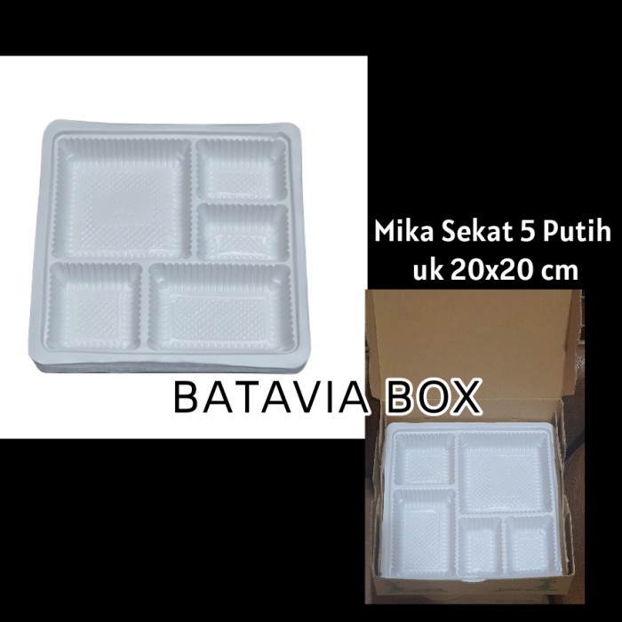 Terlaris Mika Sekat 5 Putih 1 Dus Uk 20X20