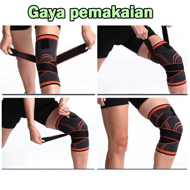 1PC Fits Knee Pads Knee Support Wrap Compression Pad Brace Pelindung Lutut Gym Protective Knee Support Deker Pelindung Pengaman Lutut Siku Olahraga Kneepad Anti Cidera Breathable Knee Protector Gym Compression Pad Elastis