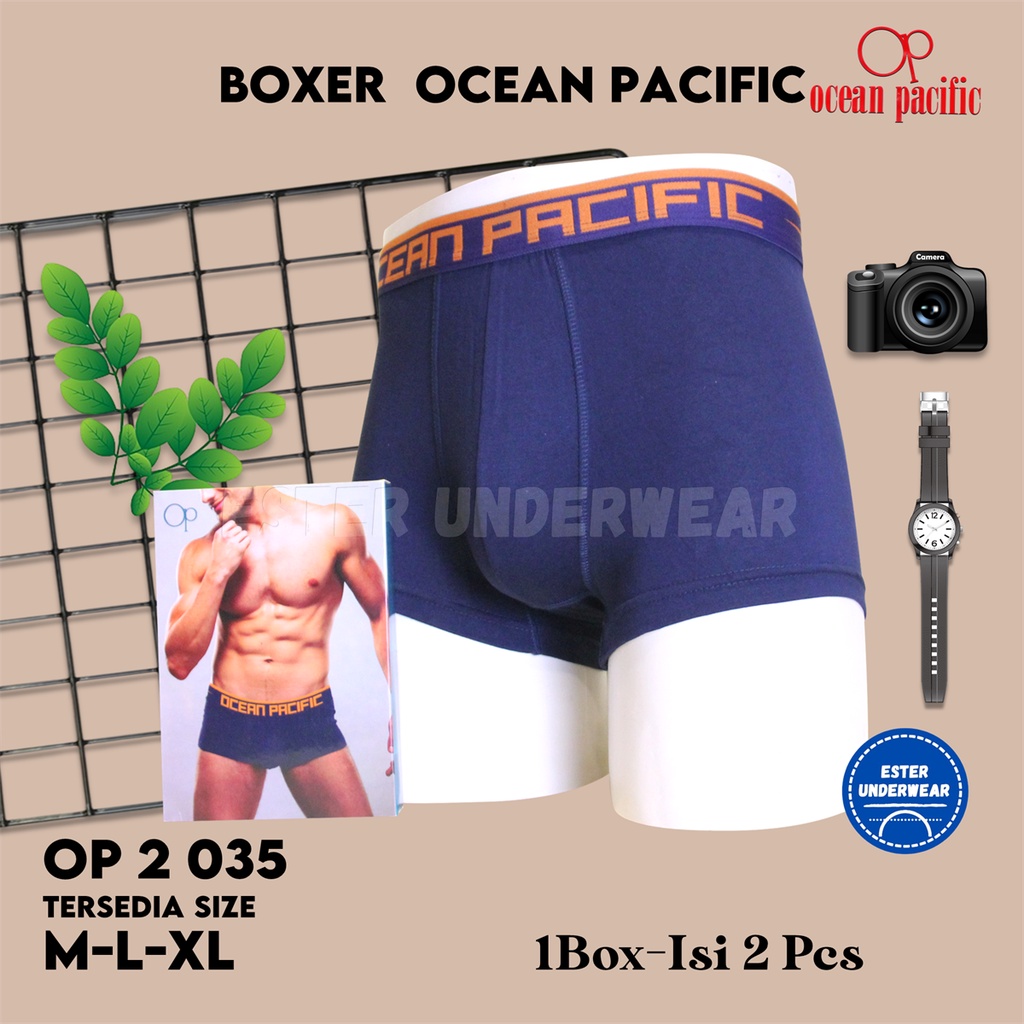 CELANA DALAM BOXER OCEAN PASIFIC OP 2 035 ISI 2 BAHAN MODAL