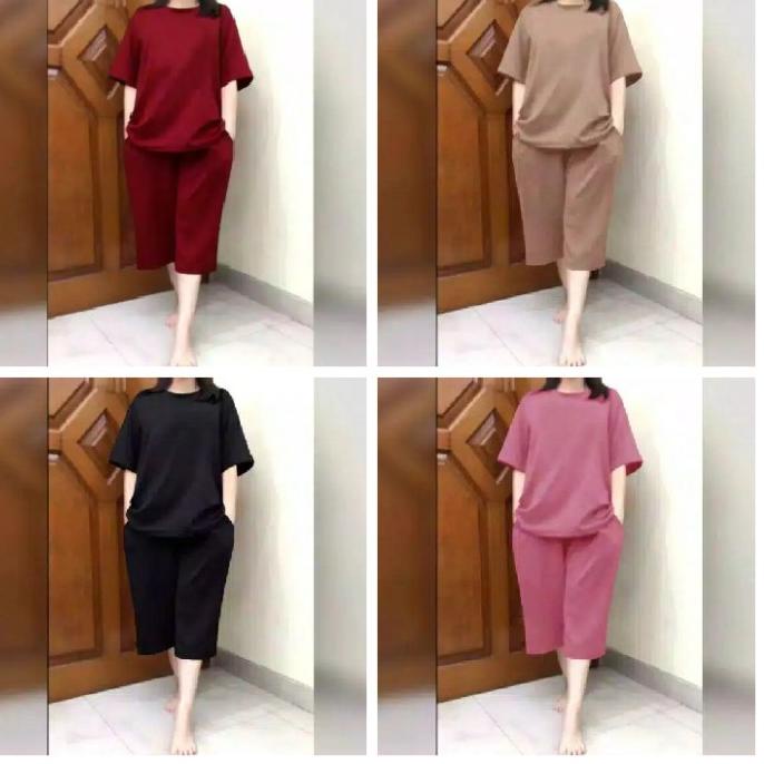 READY setelan kulot jumbo/set kulot jumbo polos/baju wanita