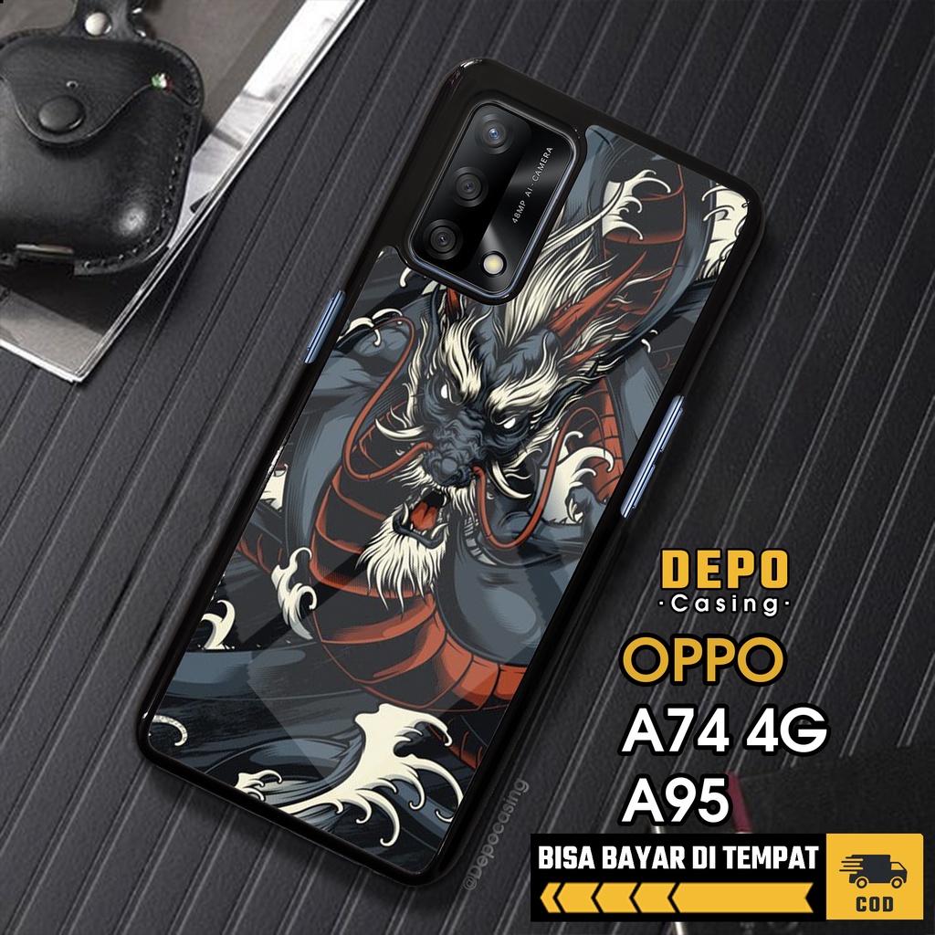 Case OPPO A74 4G A95 Casing OPPO A74 4G A95 Depo Casing [DRGN] Case Glossy Case Aesthetic Custom Cas