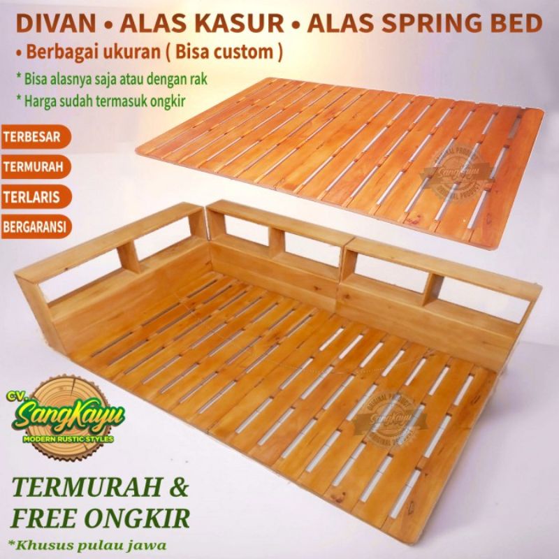 Dipan tempat tidur minimalis divan alas matras kasur spring bed kayu