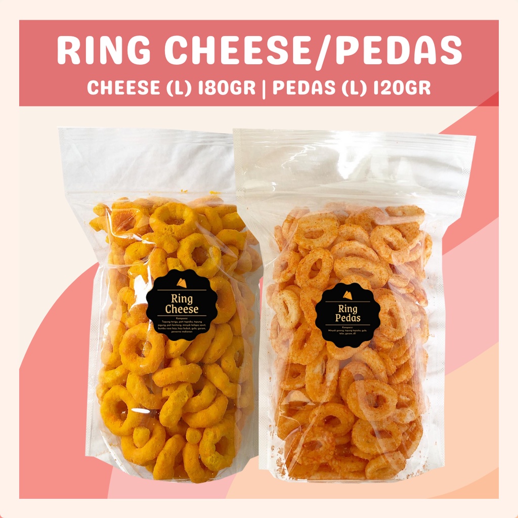 [DELISH SNACKS] Ring Cheese / Pedas (L) / Snack Cemilan / Camilan Keju Bulat / Kerupuk Ikan Pedas Asin Gurih