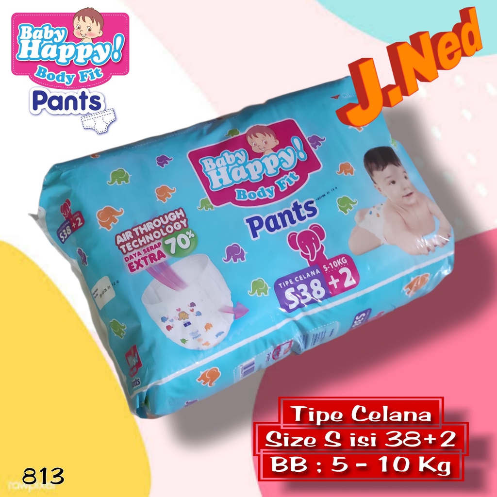 J813 POPOK BAYI BABY HAPPY PANTS UKURAN S - L