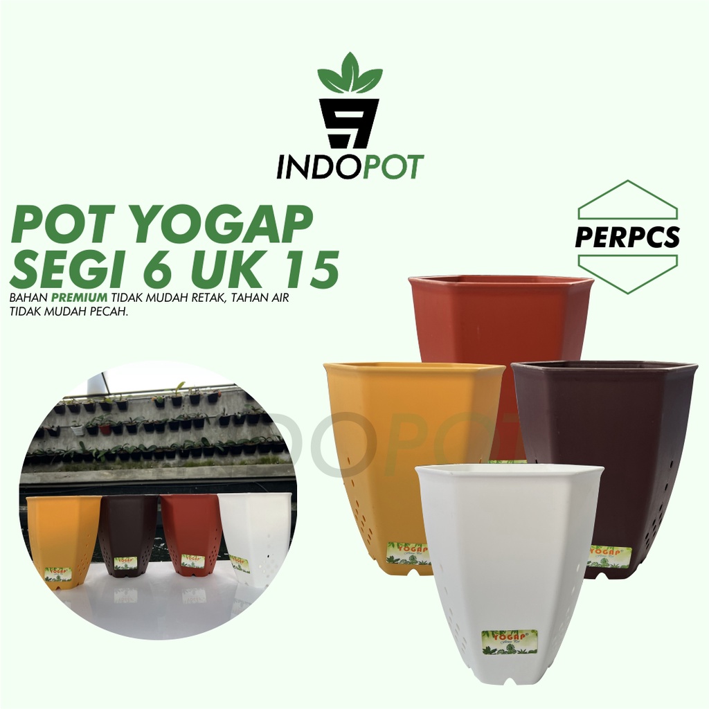 Pot Yogap Segi 6 Ukuran 15 Pot Segi 6 Tanaman Bunga Hias Pot 15cm