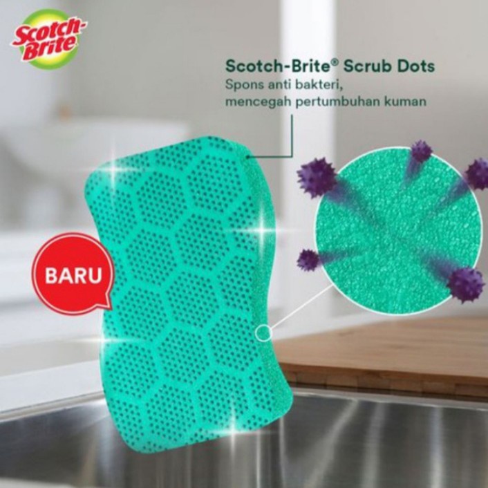 Scotch Brite Scrub Dots Heavy Duty Scrub Sponge isi 2