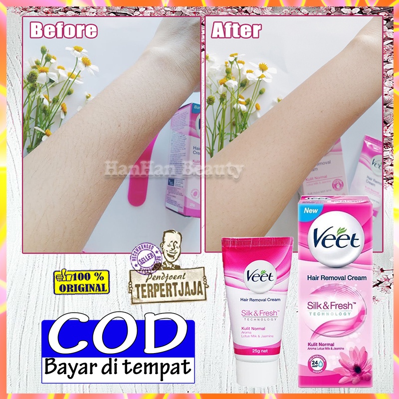 Veet Hair Removal + Spatula Perontok Bulu Kulit Normal Cream Perontok Bulu Kaki Cream Penghilang Bul