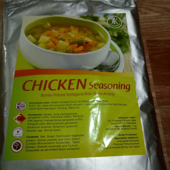 

Chicken seasoning Vegetarian, kaldu Ayam Vegetarian, Su cih fen 1kg