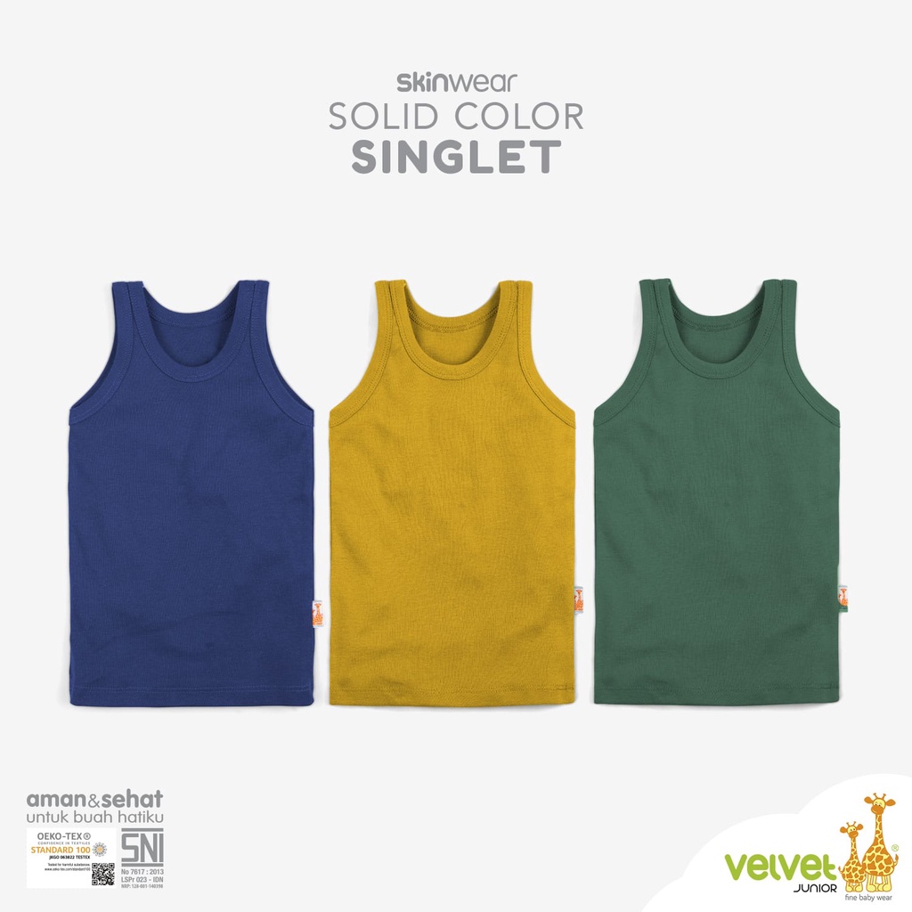 VELVET Junior Singlet Camisole Solid Color Tanktop 3pc