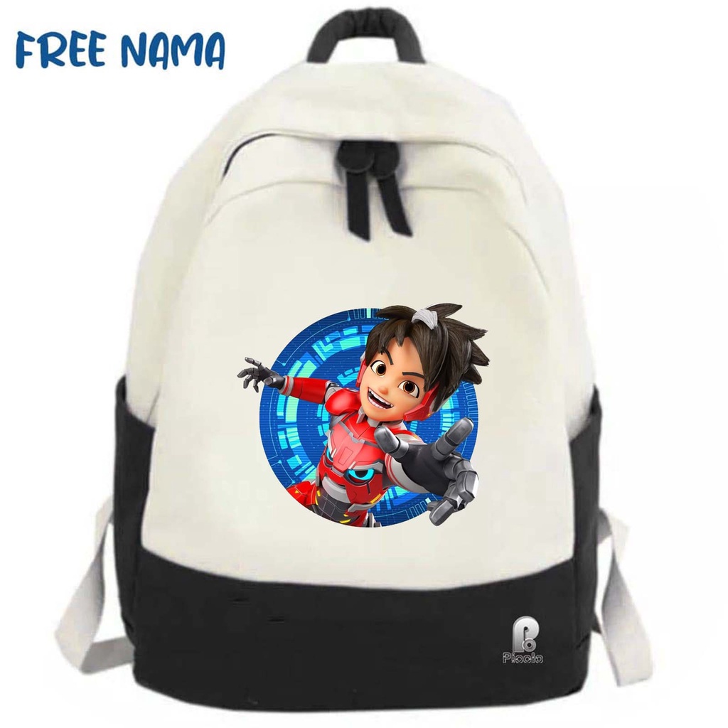 TAS RANSEL BACKPACK ANAK SEKOLAH MOTIF KARTUN MECHAMATO UNISEX (FREE NAMA)