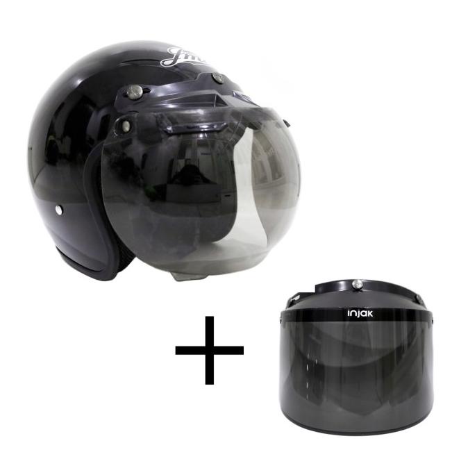 Helm Bogo Retro Polos Sni Dan Kaca Datar