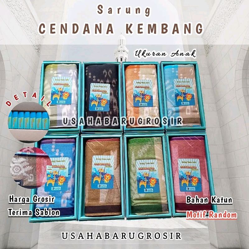 Sarung Cendana kembang Anak Junior Sarung Anak Katun Adem ukuran Anak
