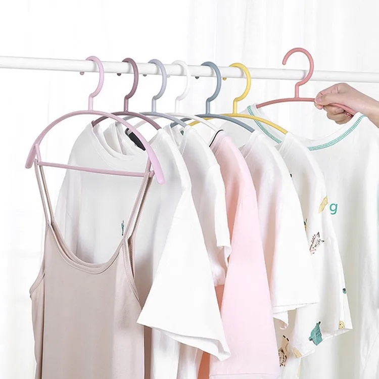 T&amp;Y Hanger Plastik Setengah Lingkaran Gantungan Baju Warna Pastel Lucu Adjustable Hangers Clothes Jemuran Baju Celana Anti Slip Murah Import