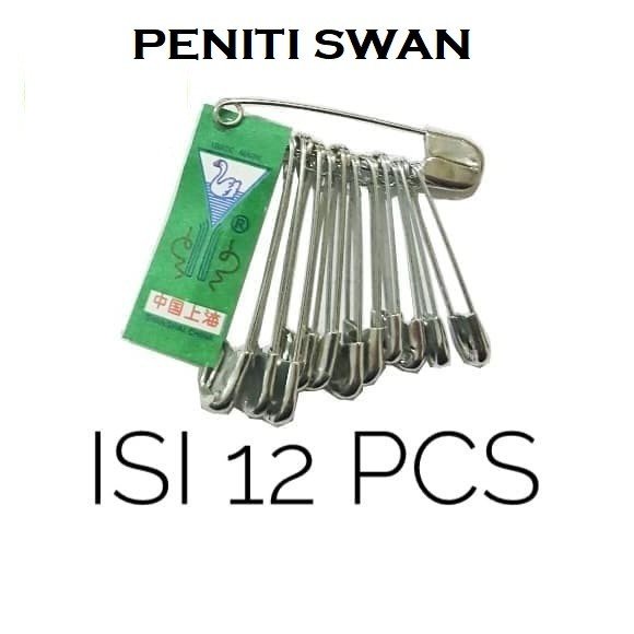 Peniti LSwan Safety Pins Import Qualitas Bagus Isi 12 pcs