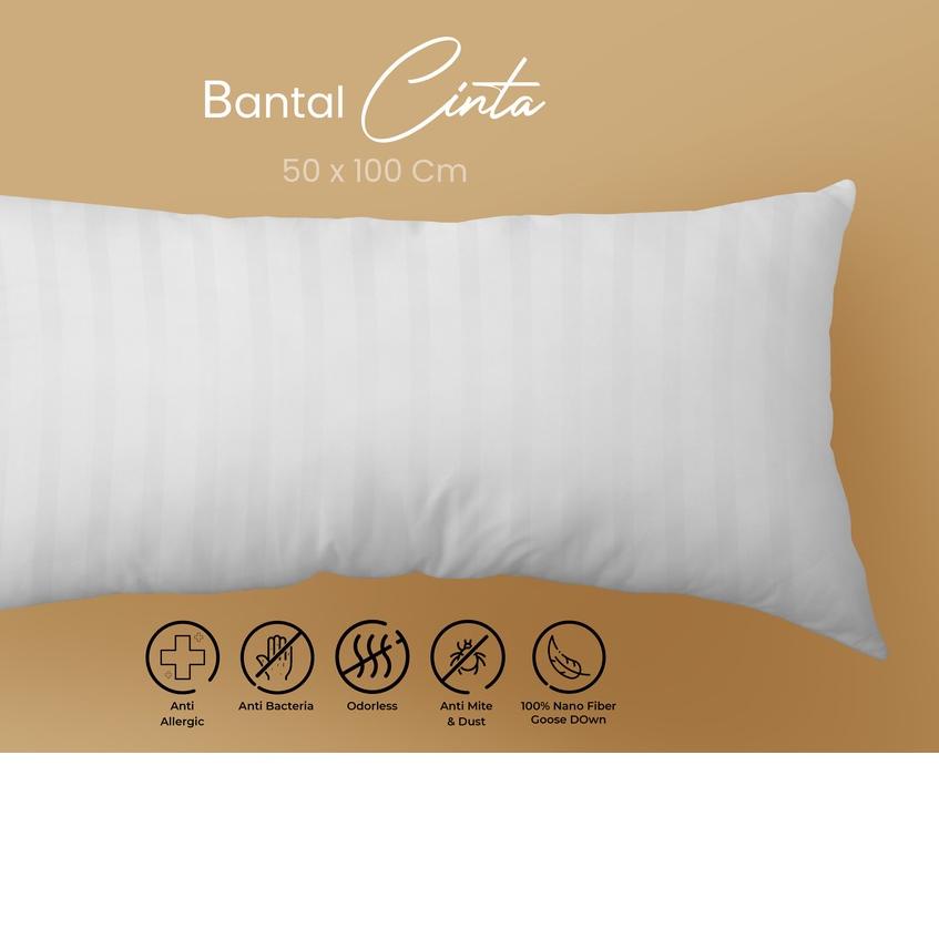 ❃ Bantal Tidur Cinta Panjang Isian Silikon & Bulu Angsa Ukuran Jumbo  By Kimsi Original 100% ✱