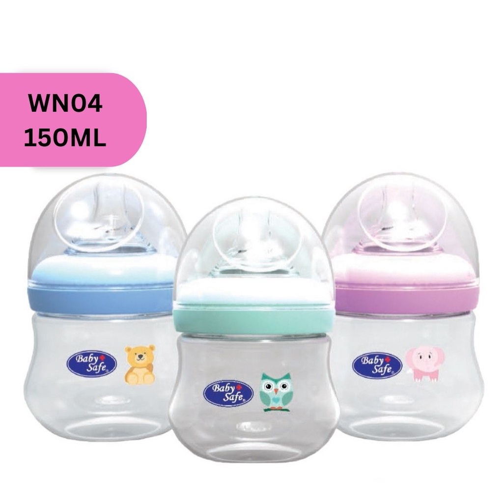 [LAILAIORIRE] Baby Safe Babysafe Wide Neck Bottle 150ml 260ml 125ml 250ml Botol Susu Anak Bayi WN001 WN002 WN04 WN05 WN07 WN08