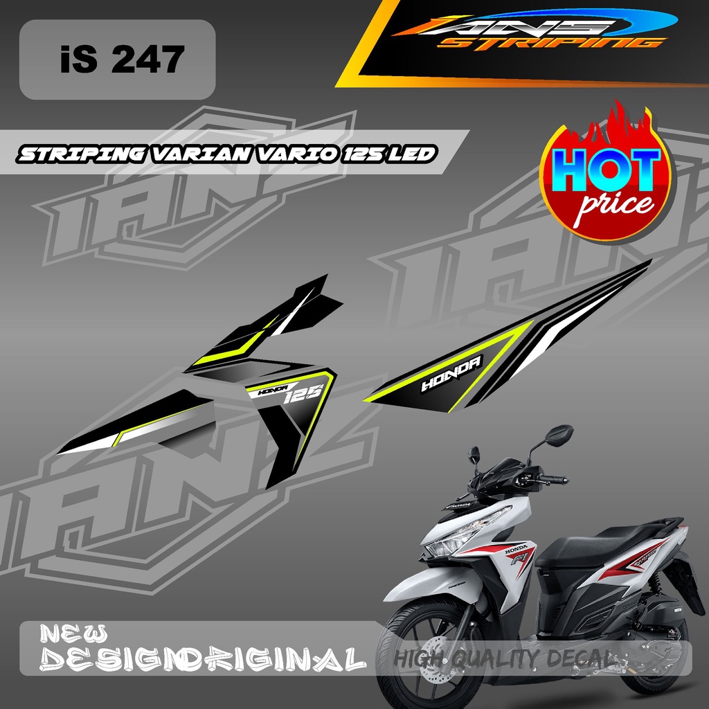 DECAL VARIO 125 LED TERBARU GRAFIK SIMPEL / STIKER STRIPING SEMU FULL / STIKER KERETA HONDA VARIO 125 LED IS247