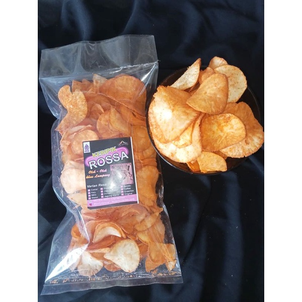 

Keripik singkong Rossa Rasa Bareque