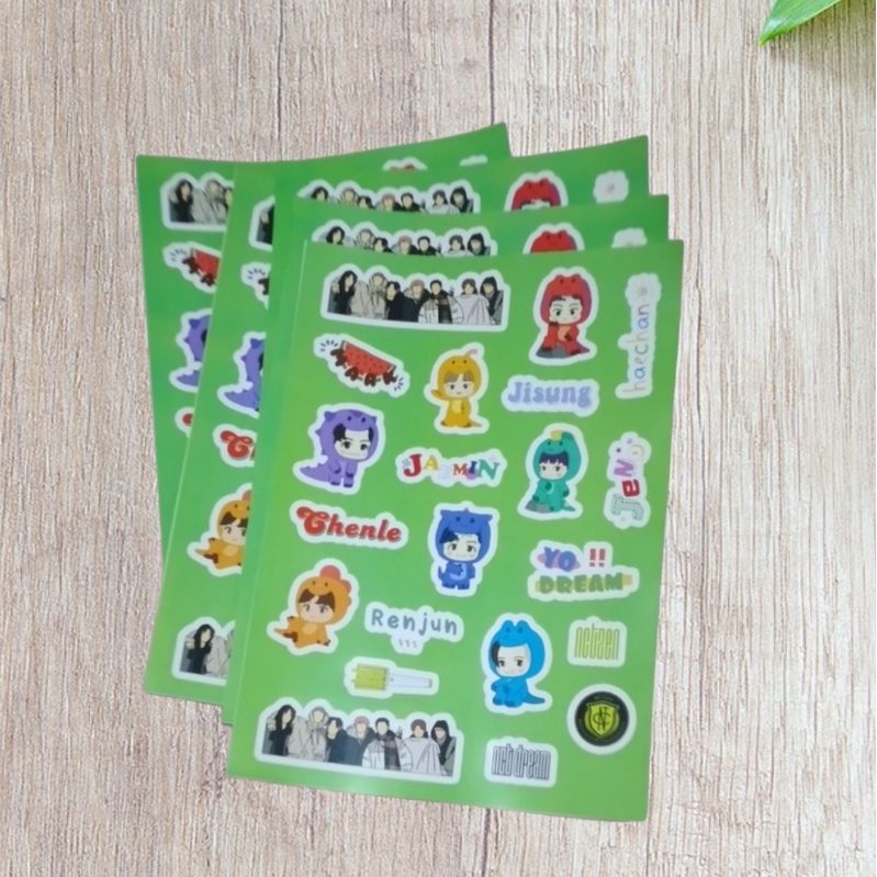 (freebies) sticker lucu nct dream dino exo karakter animal peel off stiker exo nct chibi murah