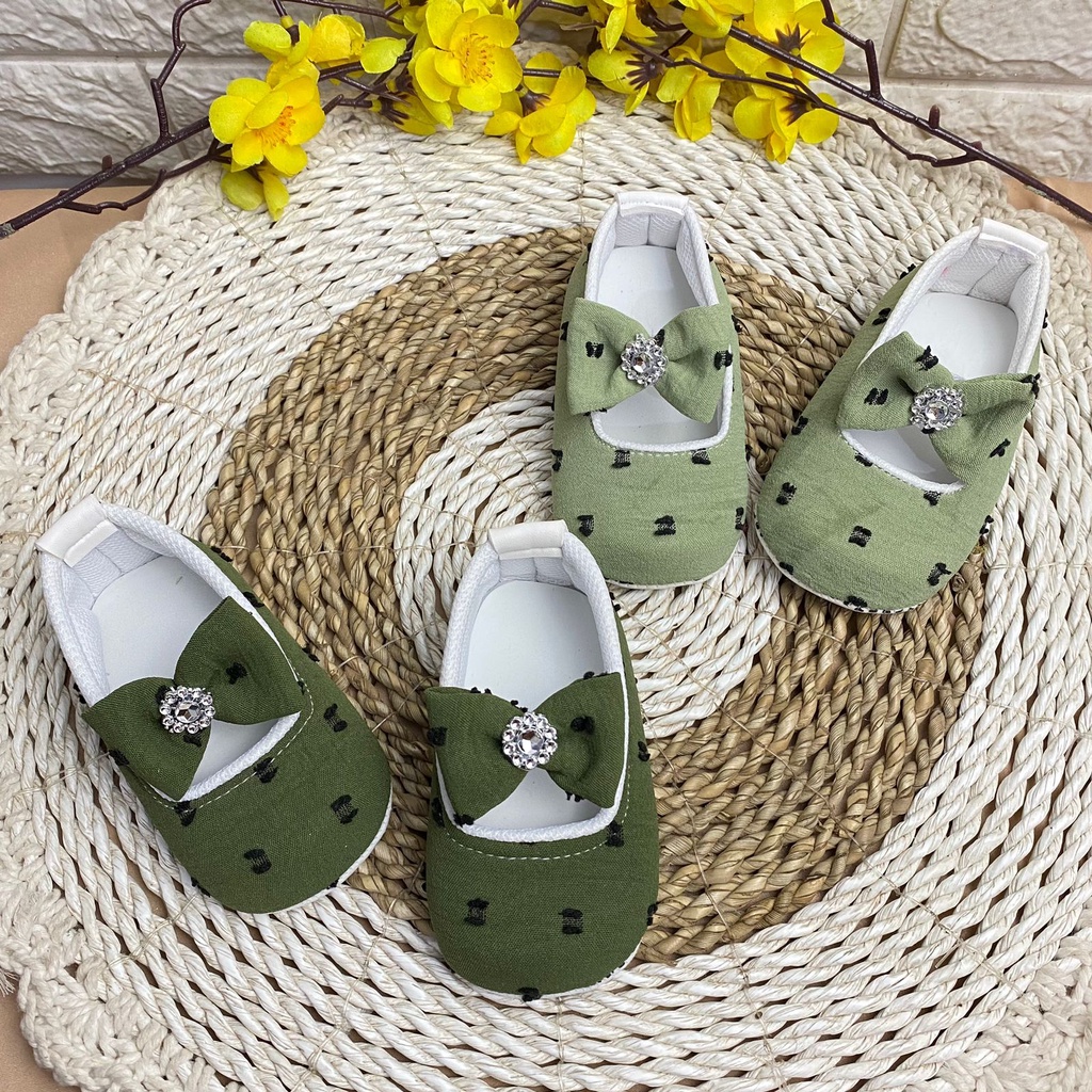 SEPATU BAYI BABY PREWALKER PITA POLKA ANAK PEREMPUAN 0-12 BULAN FP24