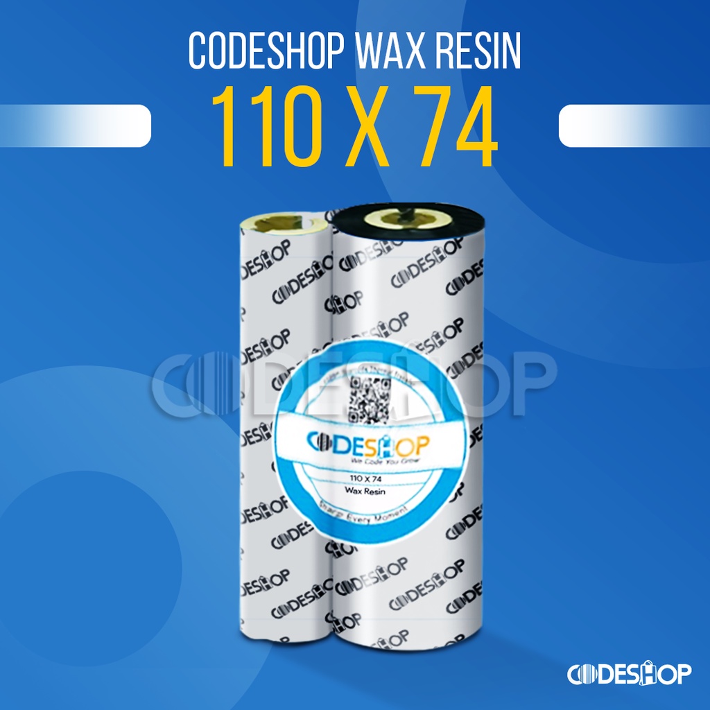 Ribbon / Pita Printer Barcode Wax Resin 110mm x 74M Codeshop