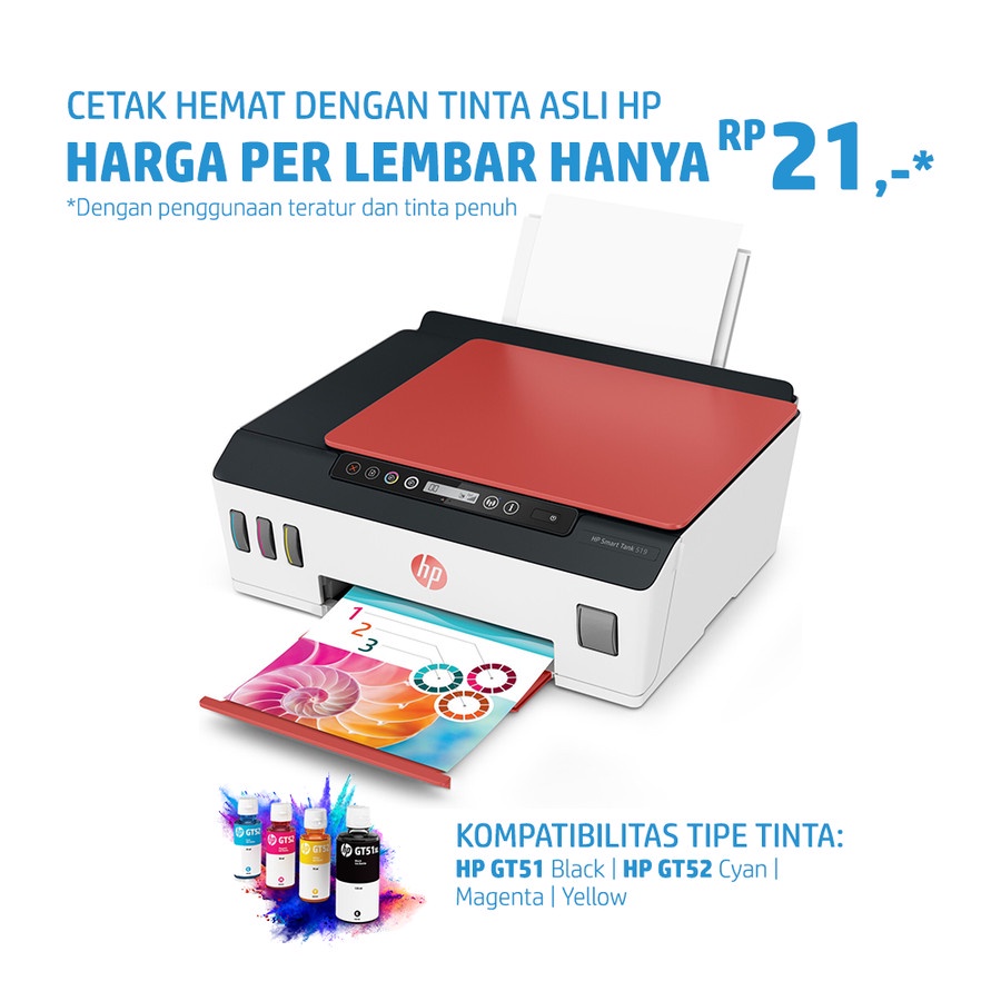 HP Smart Tank 519 Wireless Printer (Print, Scan, Copy) - Hitam