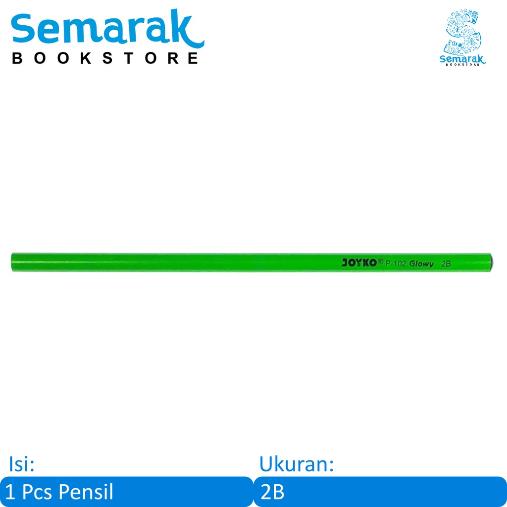 

Joyko P-102 Black Wood Pencil Pensil Kayu Hitam 2B - Glowy