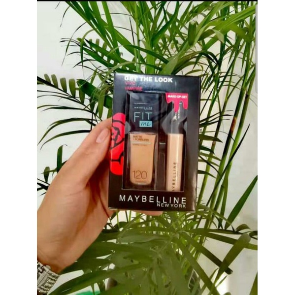 Maybelline Fit Me Set Foundation Bedak Concealer 4in1 - 3in1- 2in1 /  MAKE UP SET 3IN1