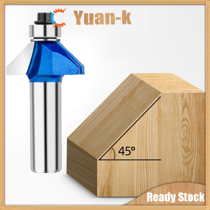1/4" Mata Router Kayu 6Mm/Mata Router 45 Derajat/Mata Profil Router