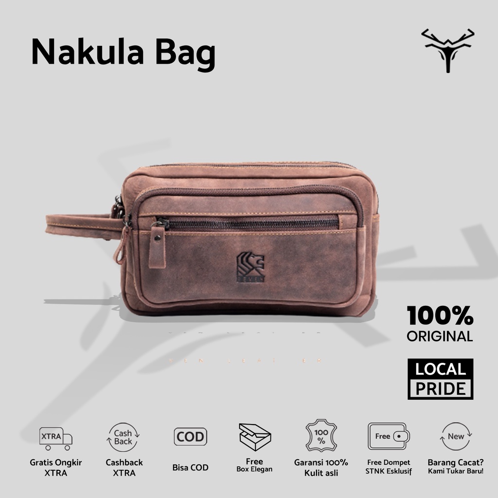 Tas Pria | Nakula | Leather | Hand bag | Handbag Pria | Tas  Pria | Pouch | Tas Selempang | Tas Pria