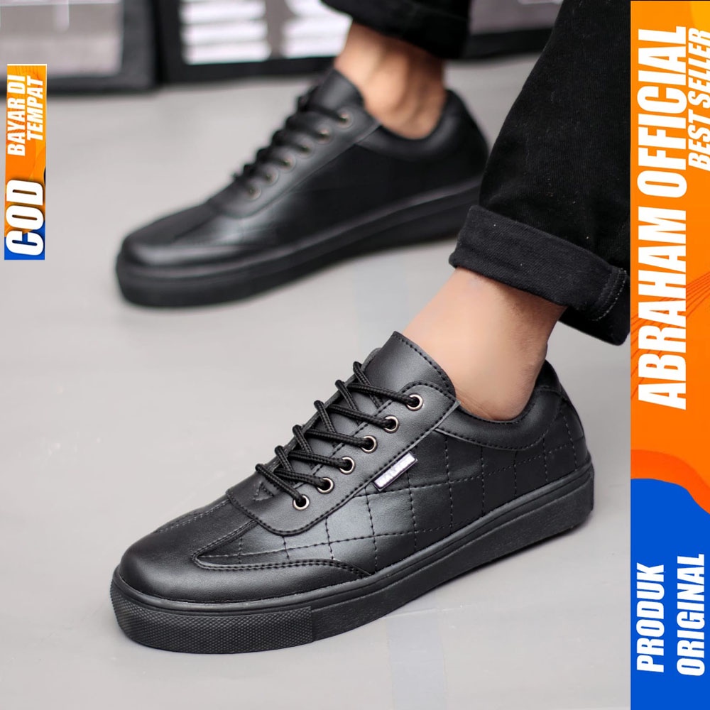 ABRHM- PEDRO Sepatu Sneaker Pria Sepatu Pria Casual Sneakers Kulit Pu Ori Cowok/Cowo Sepatu Kasual Semi Formal Kerja Kantor Kuliah Gaya Santai Keren Kekinian Original Murah Terlaris