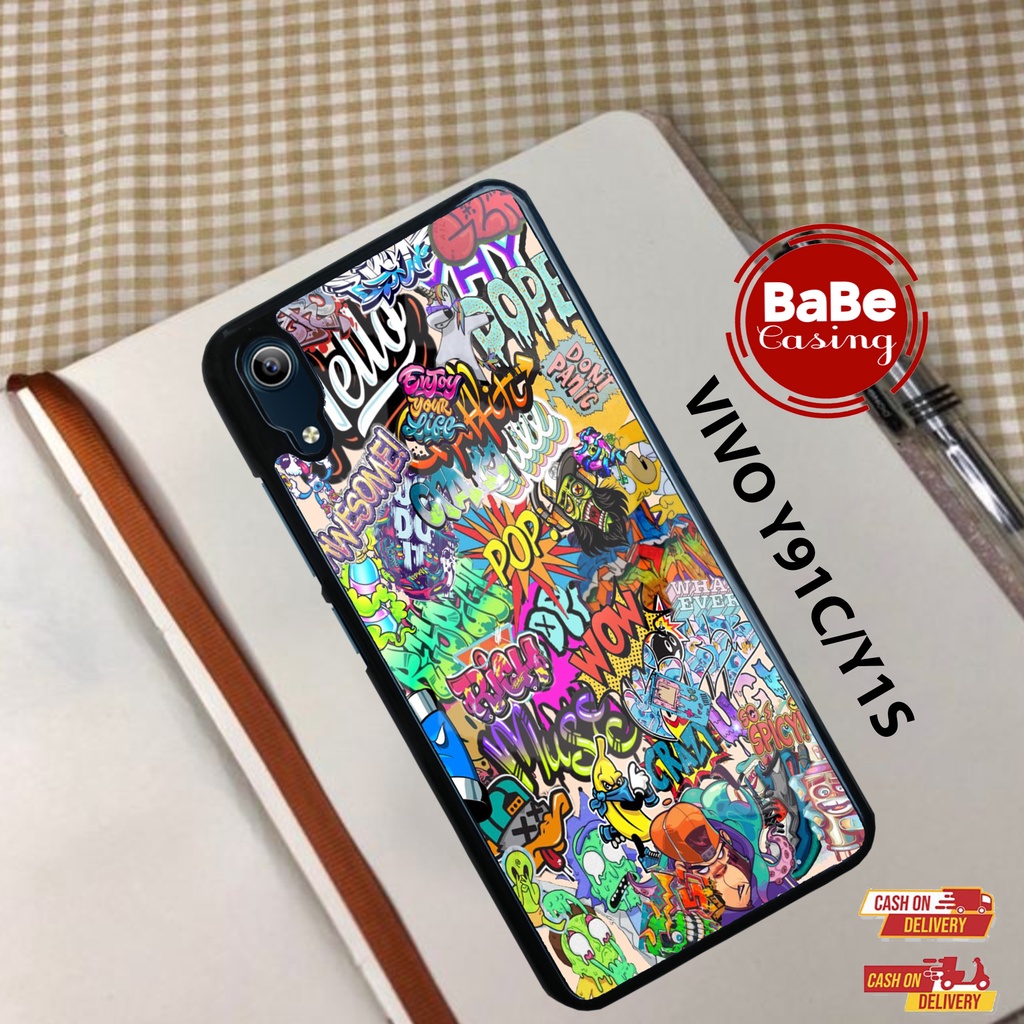 Case VIVO Y91C Casing VIVO Y91C Casing DOODLE Case Keren Casing murah Terlaris Cassing Karakter case