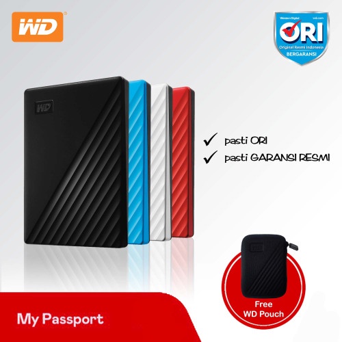 Hardisk External WD My Passport 1TB USB 3.0 Portable Original Resmi