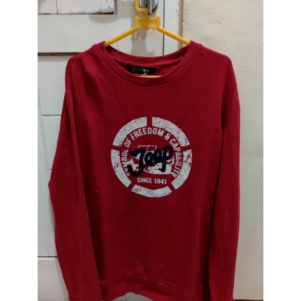 JEEP CREWNECK MERAH ORIGINAL JEEP HOODIE