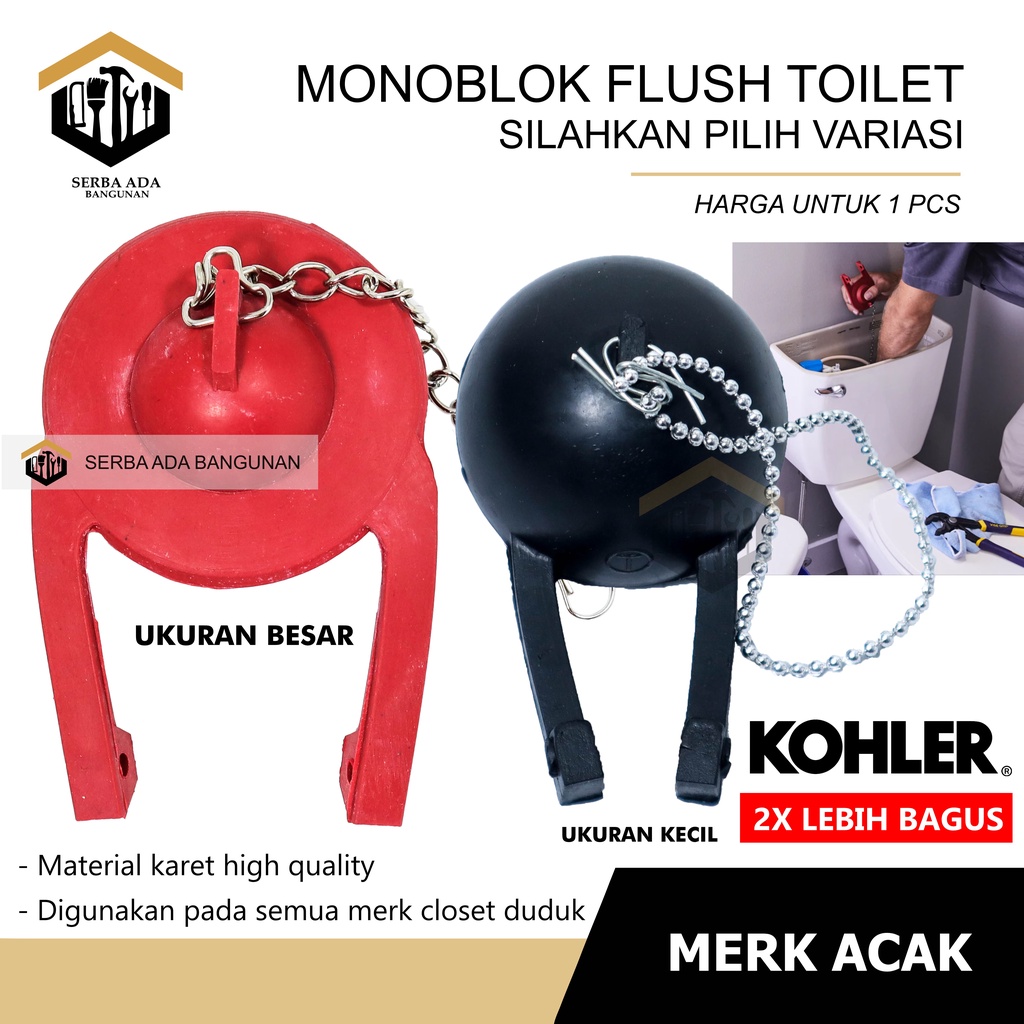 MONOBLOK BESAR KECIL FLUSH KARET MODEL TOTO PELAMPUNG TUTUP KLOSET WC DUDUK TOILET