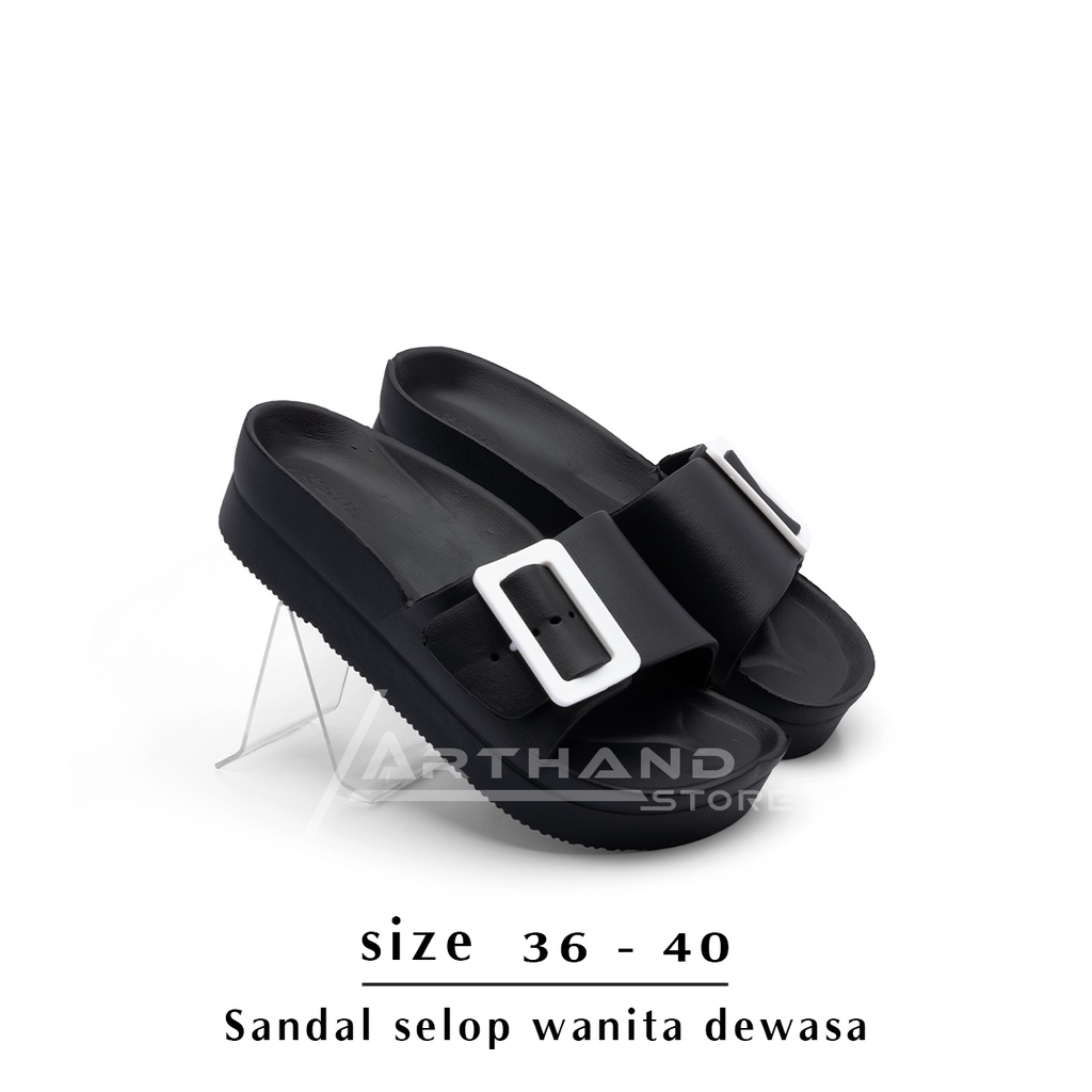 Sandal Wanita Kekinian dan Terbaru Remaja Dewasa Selop Model Gesper Ukuran 36-41