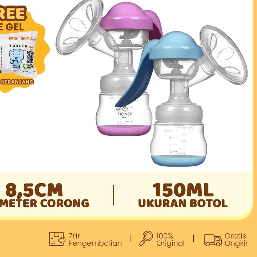 ✶ Honey Boo - Pompa ASI Manual Aman 150 ml Breast Pump BPA Free Praktis PA03 ☉