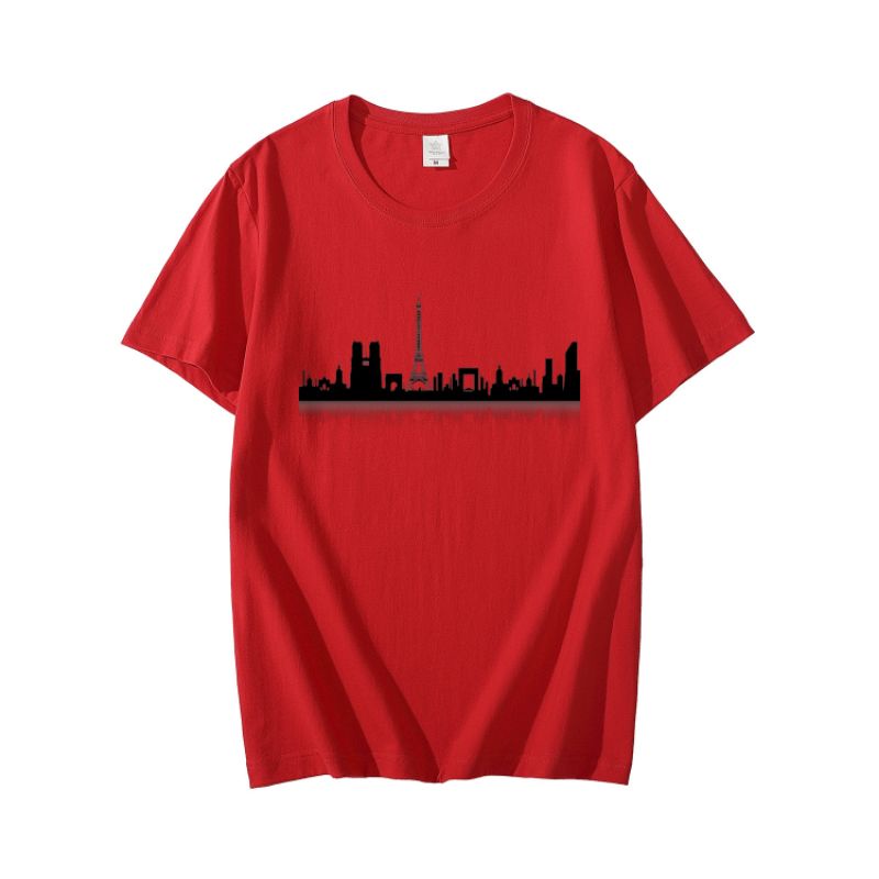 Kaos Pria Paris Baju Oblong Pria Lengan Pendek Pakaian Atasan Lelaki Dewasa Tshirt Distro Cod