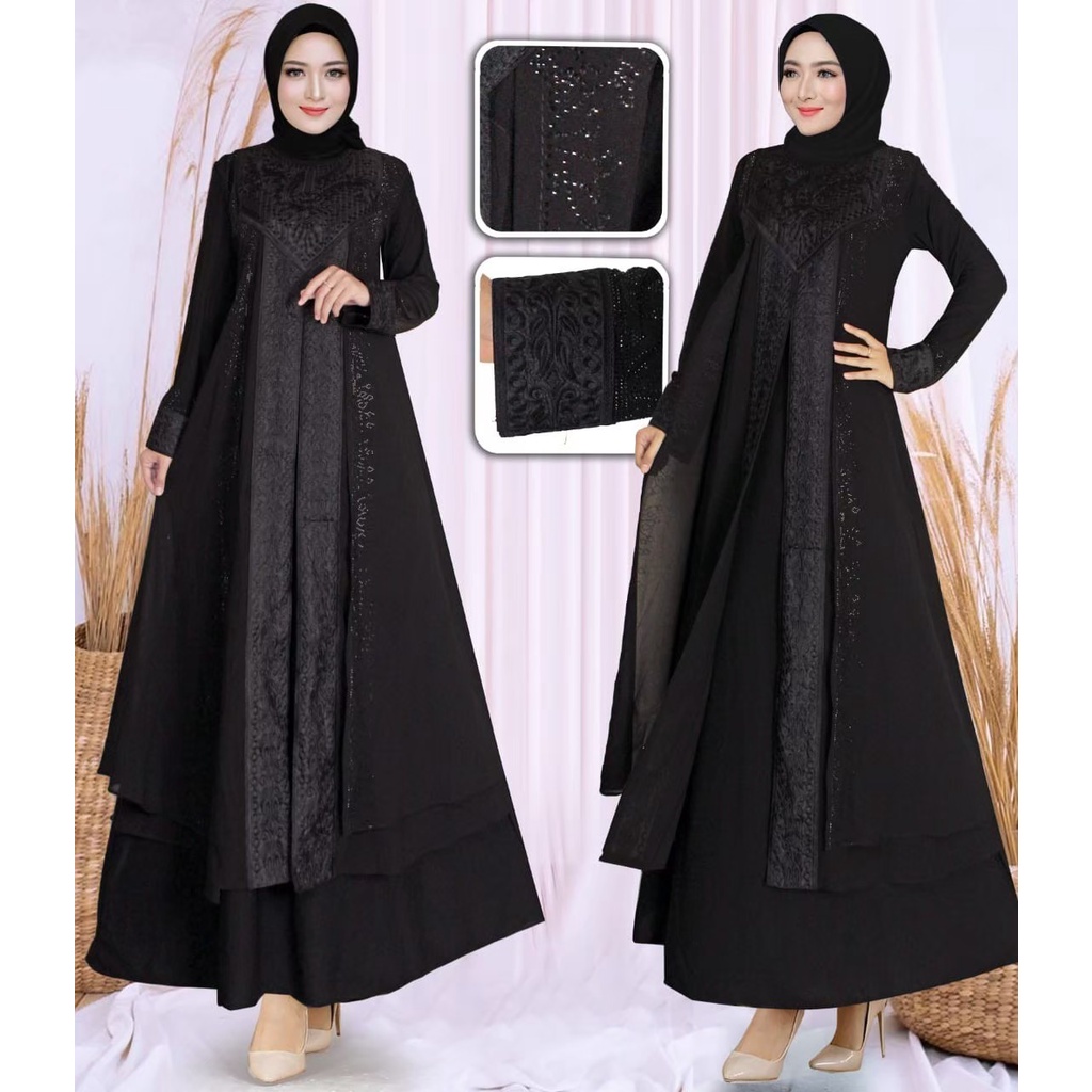 Abaya turki terbaru 2024 hitam polos simple elegan/ Abaya arab hitam/Gamis lebaran remaja dewasa kek
