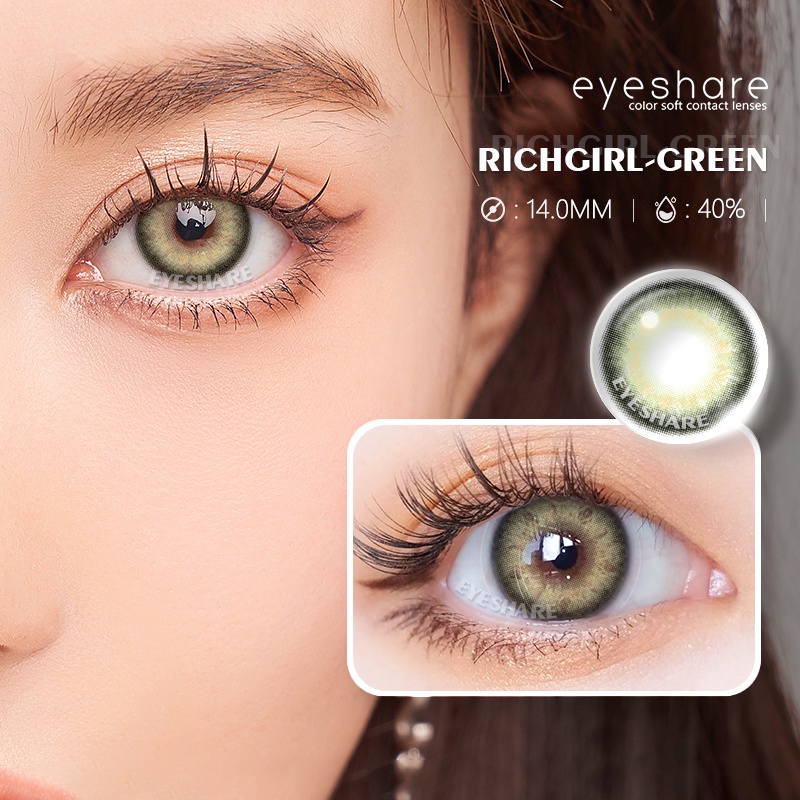 2022 NEW【COD&amp;Barang spot】RICHGIRL GRAY BROWN BLUE~ SOFTLENS 2PCS NORMAL &amp; MINUS(0.00) FREE LENSCASE / DIA 14.0MM / EXOTICON INNOCENT BIG EYE SOFLEN SOFLENS SOFTLENS