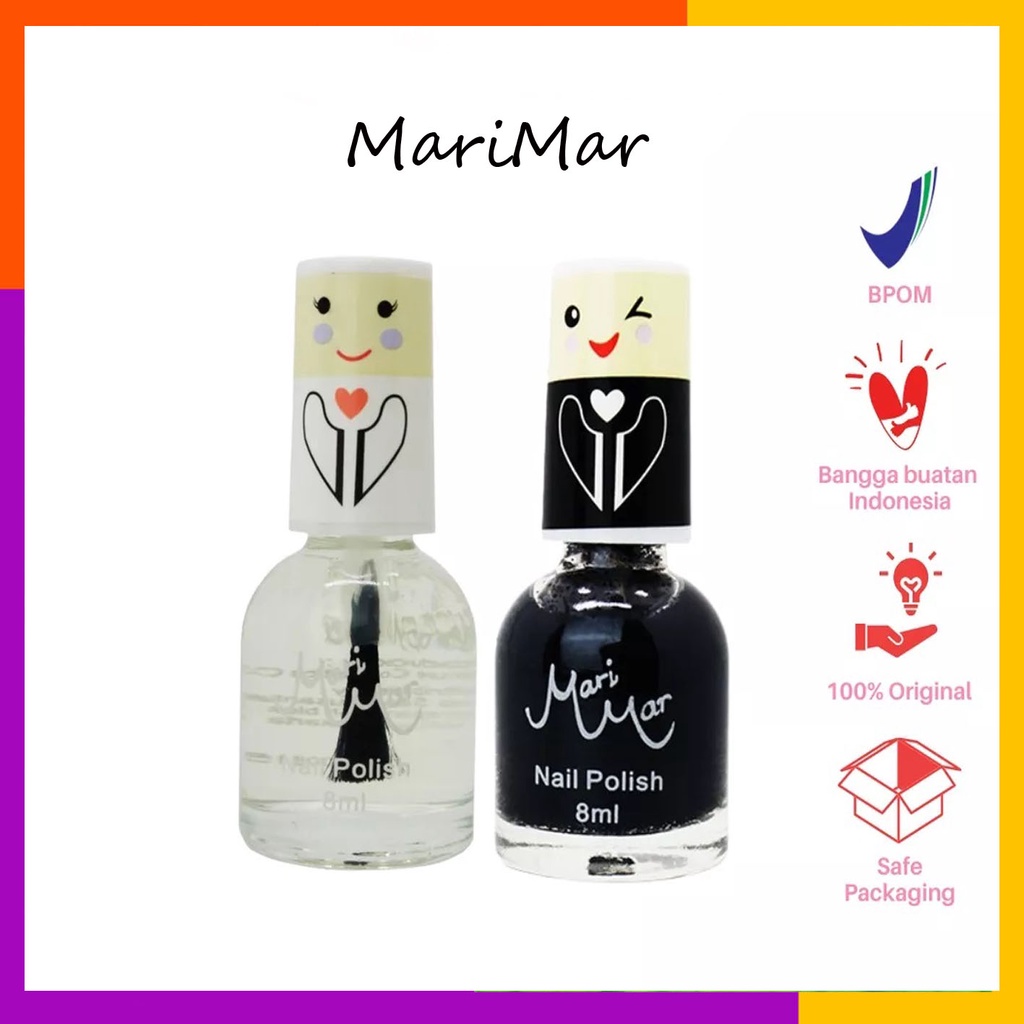 MARIMAR Nail Polish Shades Black &amp; Clear