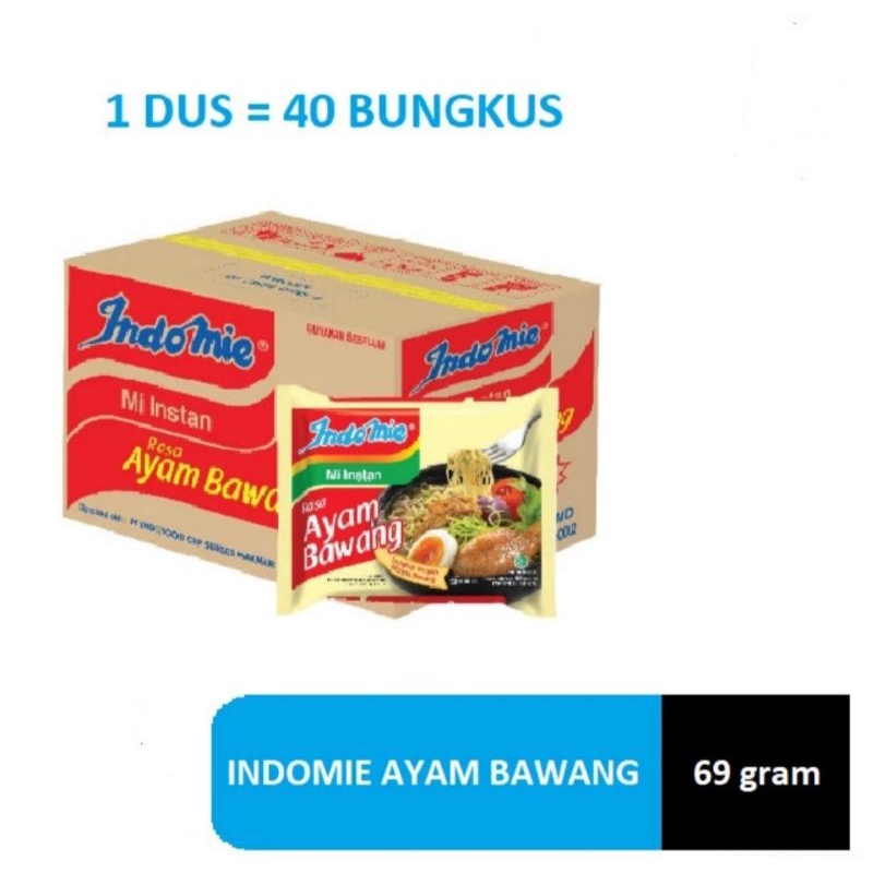 

Indomie Rasa Ayam Bawang 1 Dus Isi 40 Pcs 69G