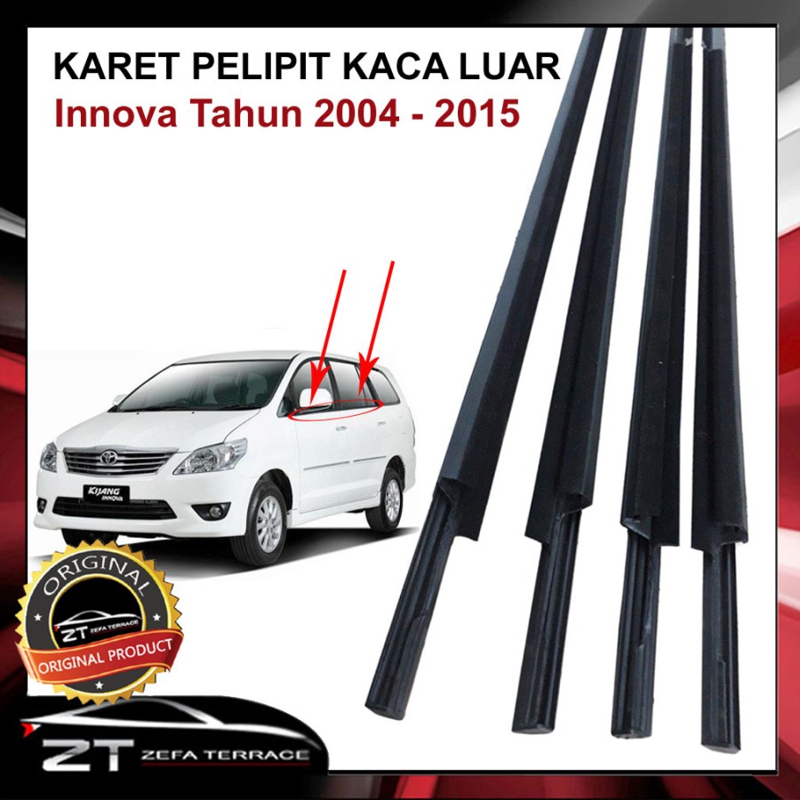 1 Set Karet Pelipit Luar Kaca Toyota Innova 2004 - 2015 Original List Pelipit Kaca Innova Lama