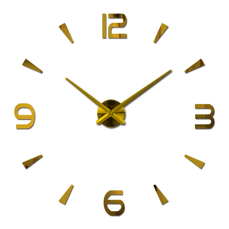 Taffware Jam Dinding Besar DIY Giant Wall Clock Quartz 90-100 cm - DIY-104 - Golden