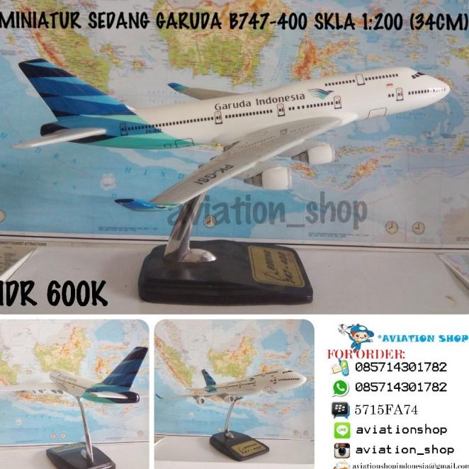 Miniatur Pesawat Garuda Indonesia Boeing 747-400 Skala 1:200 (34Cm)